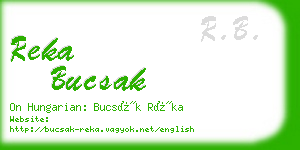 reka bucsak business card